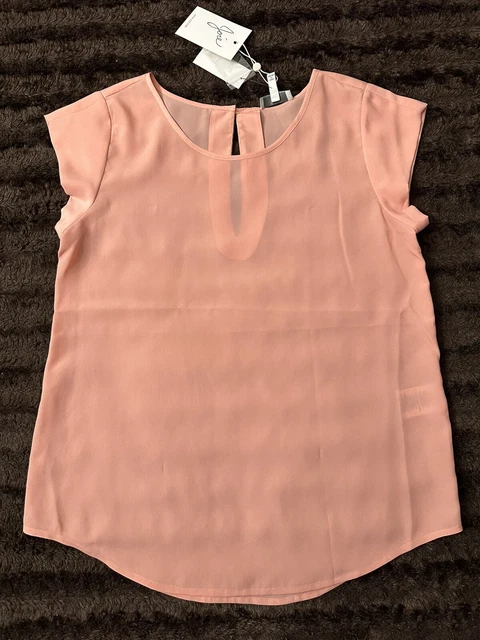Joie Rancher B Solid Baby Pink Persimmon Short Sleeve Tops Tee Scoop Neck sz:XS