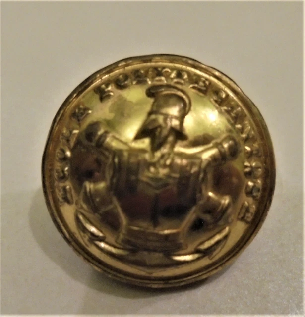 Ancien bouton laiton doré  " ECOLE POLYTECHNIQUE  D : 21 mm N°16