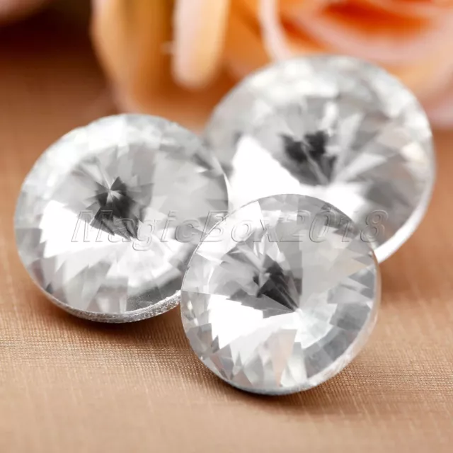 10 pièces boutons de couture rembourrage en cristal brillant diamant 6 tailles verre et métal 2