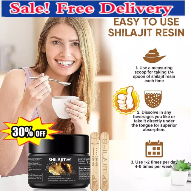 DE Pure 100% Himalayan Shilajit, Soft Resin,OrganicExtremely Potent Fulvic Acid