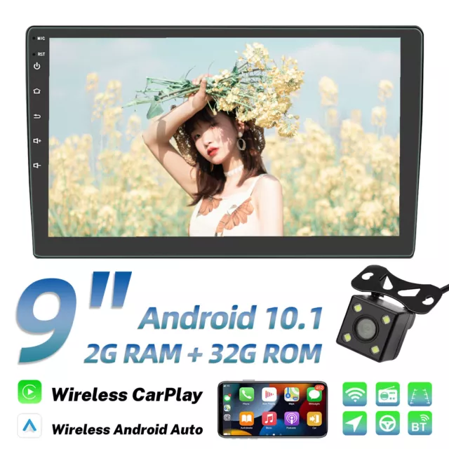 9" Car Player Android 10.1 Stereo GPS Navi MP5 Double 2 Din WiFi Quad Core Radio