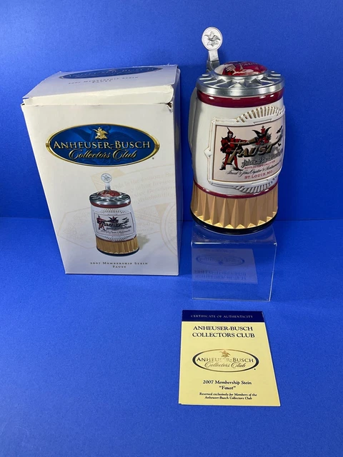 2007 Anheuser-Busch, CB-43, 9.25" 'Faust' Membership Stein w/ Original Box & COA