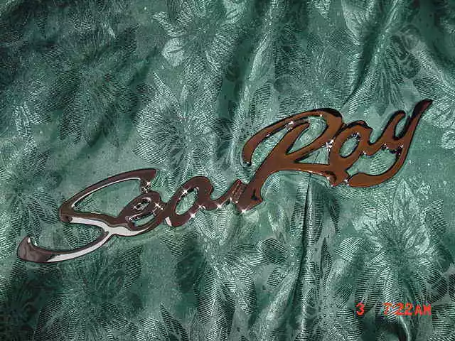 Sea Ray Searay Script Chrome Emblem Badge Boat Logo  12-3/4" Really Usa !! 3