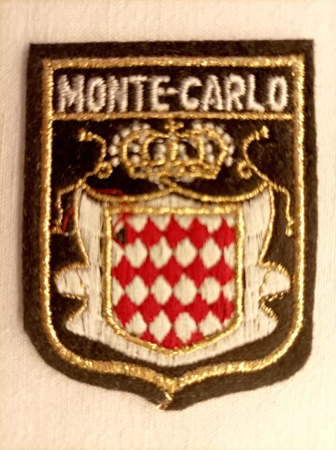 Altes Wappen MONACO ca. 7x5 cm Abzeichen Patch Aufnäher Stoff