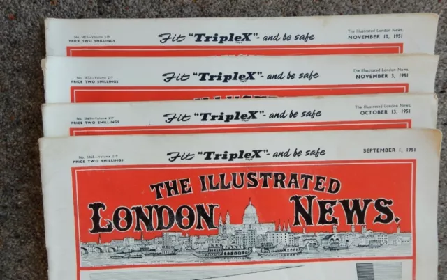 4 editions of London illustrated news 1951 September October November    (ref 2)