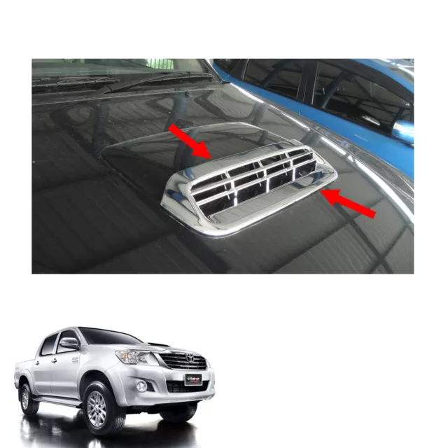 Bonnet Hood Scoop Cover Chrome Trim 1 Pc For Toyota Hilux Vigo Champ 2011 - 2014