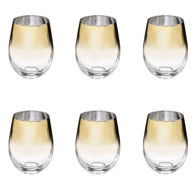 Lot de 6 Verres à Eau "Arya" 54cl Or