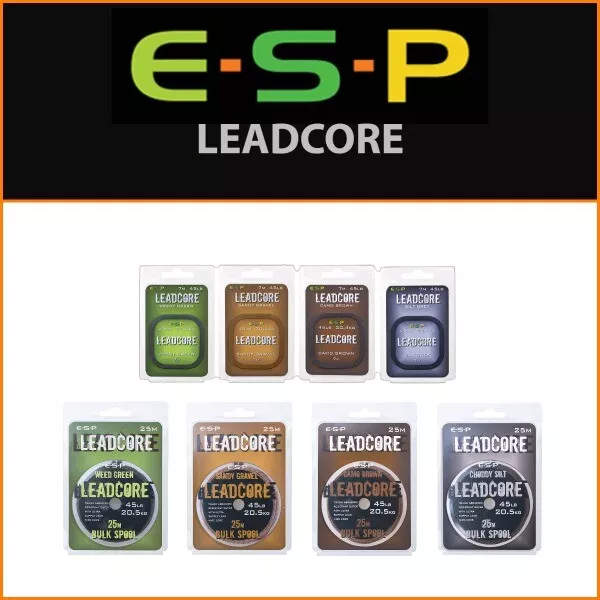 ESP LEADCORE 7m/25m SPOOLS - ALL COLOURS | NEW - CARP FISHING