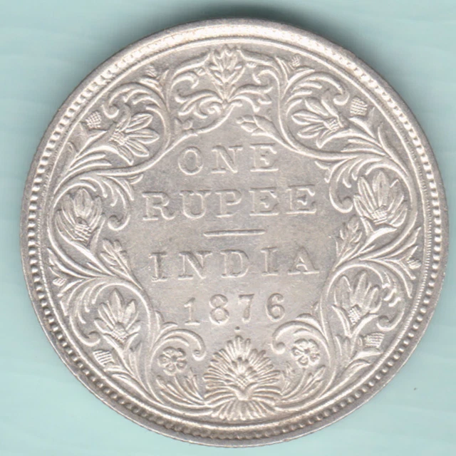 British India 1876 Victoria Queen 0/1 Dot One Rupee Silver Coin In Top Grade