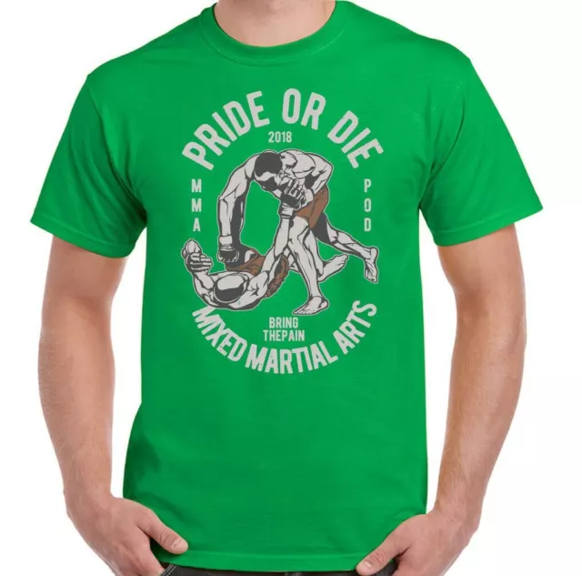 T-shirt Pride or Die da uomo divertente MMA allenamento top boxe Muay Thai UFC Judo 8