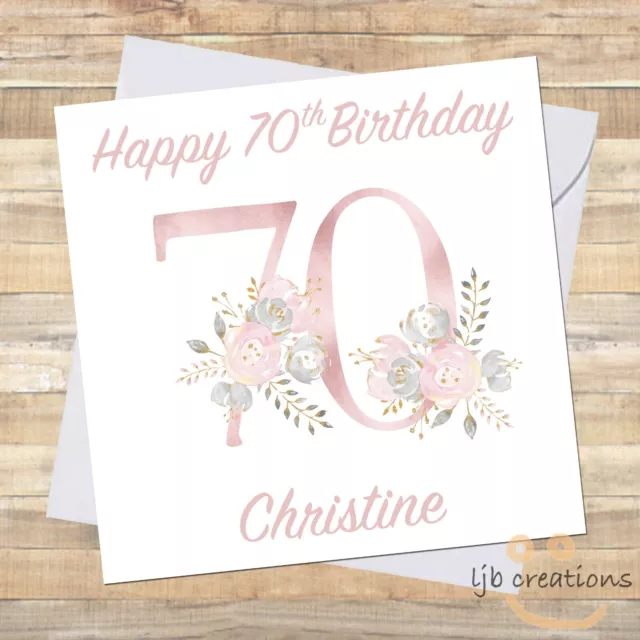 Personalised 70 Birthday Card For 70th Friend Grandmother Nan Auntie Mum Grandma