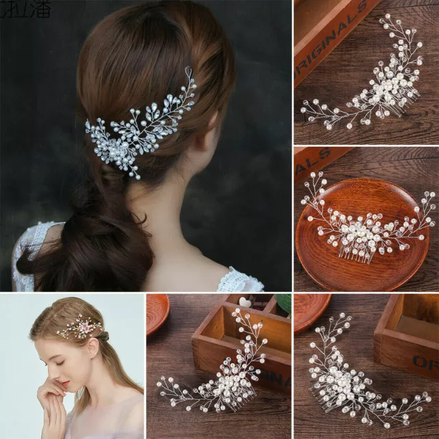 Bride Flower Wedding Party Hair Vine Crystal Bridal Hair Piece Hair Accessories 3