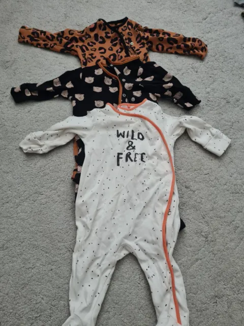 Next Baby Boys animal print Sleepsuit Bundle 3-6  Months