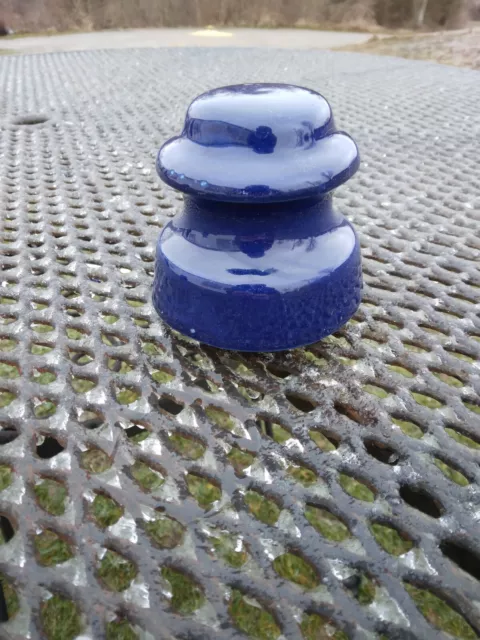 Vintage Cobalt Blue Porcelain Insulator