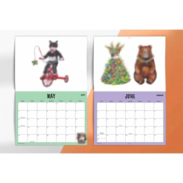 PAPER SCAREDY CATS 2024 Monthly Calendar 2024 Calendar Home Decoration