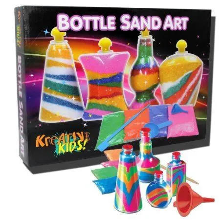Sand Art Bottle Kids Girls Craft DIY Hobby Party Activity Toy Game Kit Set
