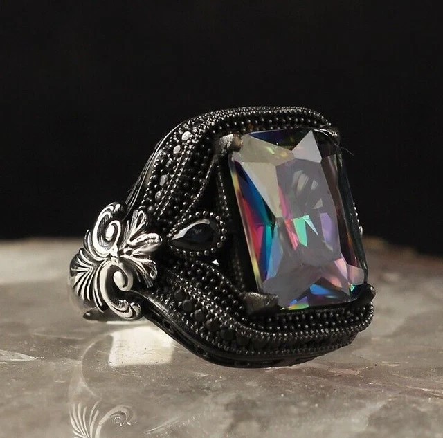 Bague pour homme mystique Bague pour homme faite à la main en argent...