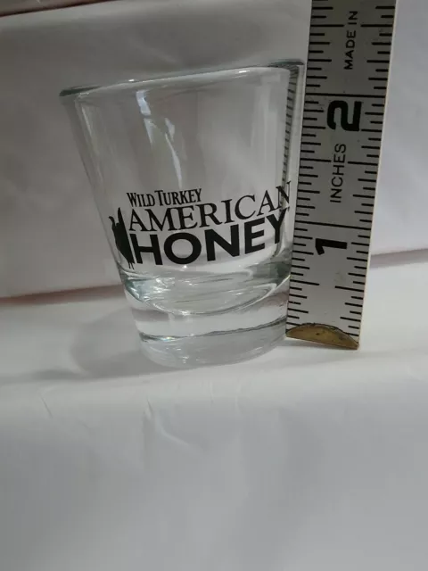 Wild Turkey American Honey Clear Shot Glass with Black Lettering 3