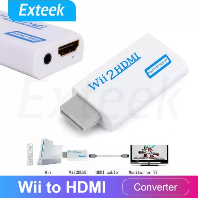 Wii HDMI Adapter 1080p Wii to HDMI Converter 3.5mm Adapter Audio HD Video Output