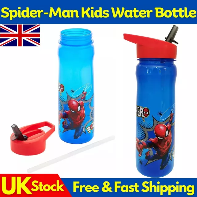 600ML Spider-Man Kids Water Bottle Hero Reusable BPA Free Gift Flask Outdoor UK