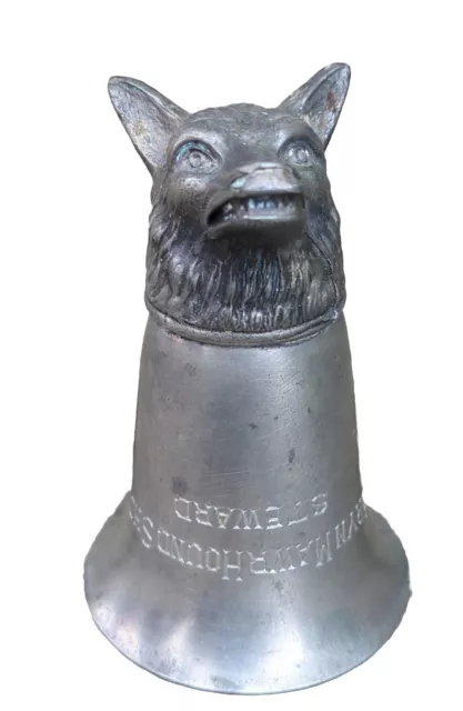 Antique Pewter Wolf's Head Stirrup Cup BRYN MAWR Hound Show “Steward” Trophy 2