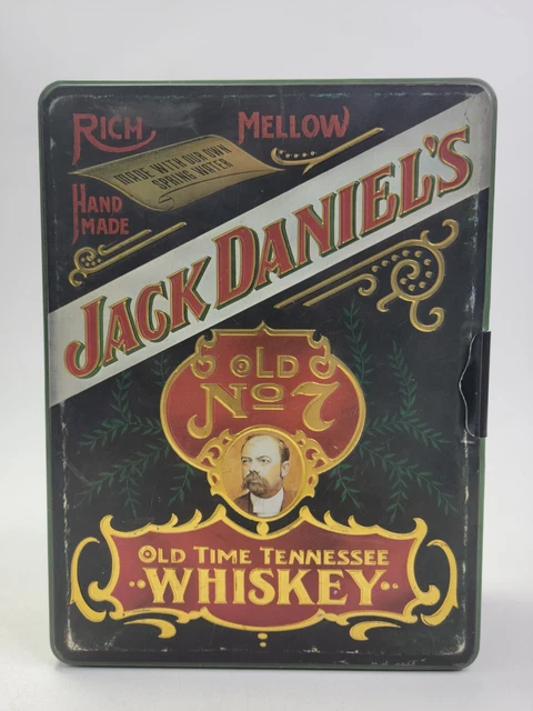 Vintage Jack Daniels Old No. 7 Tennessee Whiskey Poker Set Cards Chips Tin