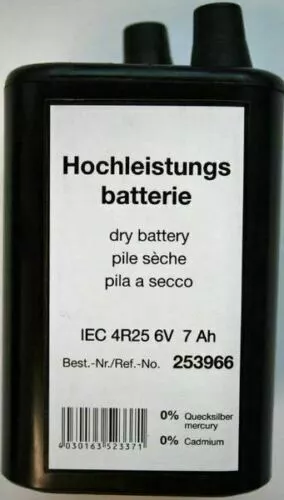 4 x 4R25 6V 7000mAh Blockbatterie Zink Kohle Baustellenleuchte