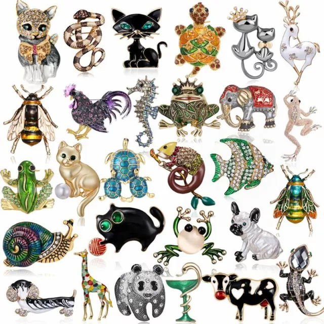 Charm Animal Bee Insect Cat Dog Frog Collar Brooch Pin Women Jewelry Wholesale