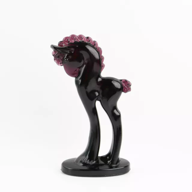 Vintage Mosser Glass Pony Trojan Horse - Amethyst Purple