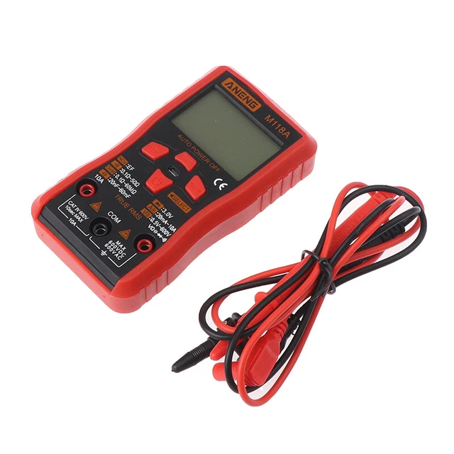 ANENG M118A Digital Multimeter Portable AC/DC Tester Mini Resitance Meter RMS Wa