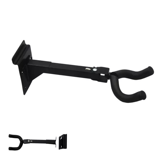 Guitar Hanger Slatwall Adjustable 270° Black Steel Foam 3” OC Spacing ~ Set  of 5
