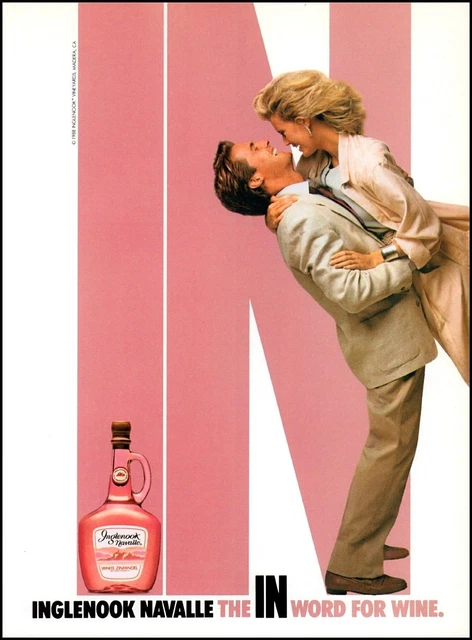 1988  Inglenook Navalle wine bottle man woman vintage photo print ad ads18