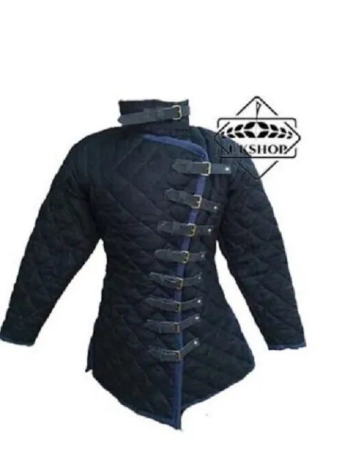 Medieval Blue Gambeson| Jacket Costume Handmade Item Thick Padded Medieval Gambe
