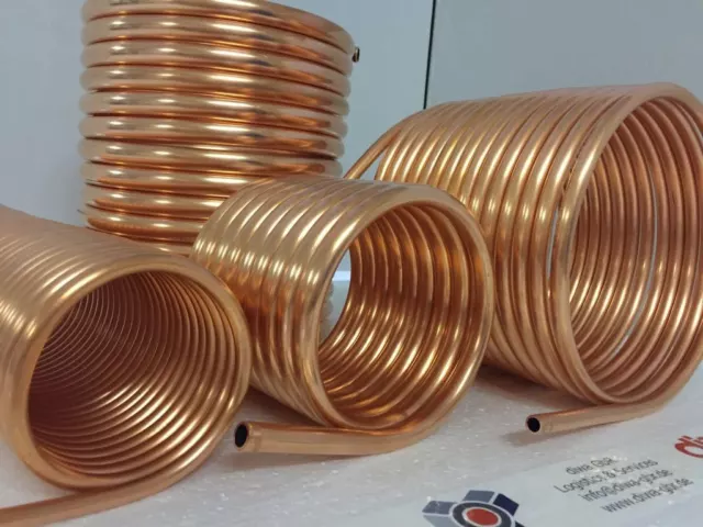 Spirale aus Kupferrohr 15x1mm 10m mit Außendurchmesse ca. 26cm Kupferrohrspirale
