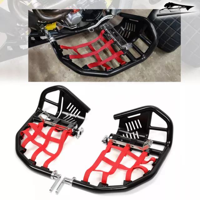 Nerf Bars Heel Guard Rack Pro Peg Black Bars Red Nets For Honda TRX 400EX 400X