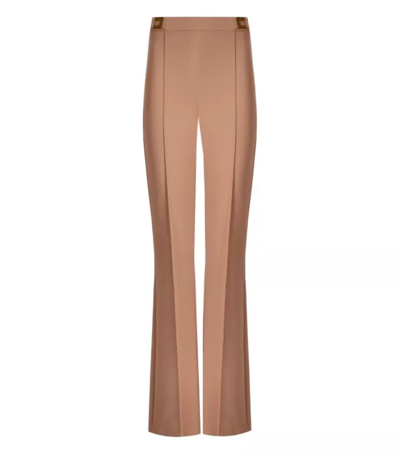 Elisabetta Franchi Nude Palazzo Hose Mit Logo  Damen