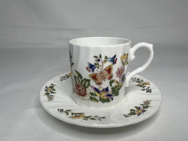 Set Of 4 AYNSLEY Vintage Cottage Garden Tea Cup Saucer England Bone China floral