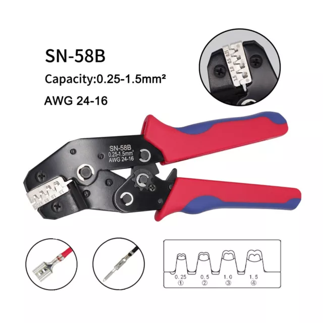 7" Ratchet Crimper Plier Cable Wire Electrical Crimp Tool Terminals Crimping Kit 2
