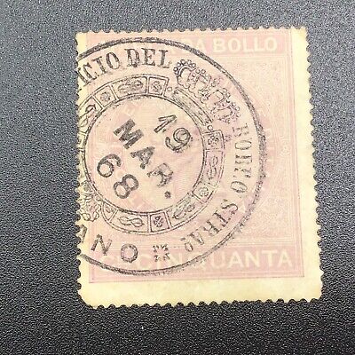 Italy-Marca da bollo 1868 revenue stamp. With Clear cancellation. B362