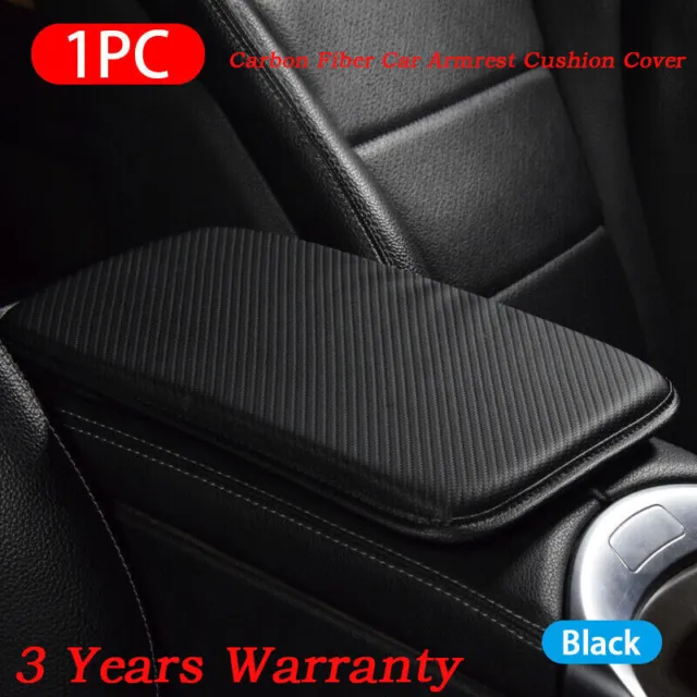 Carbon Fiber Leather Car Armrest Cushion Cover Center Console Box Pad Protector