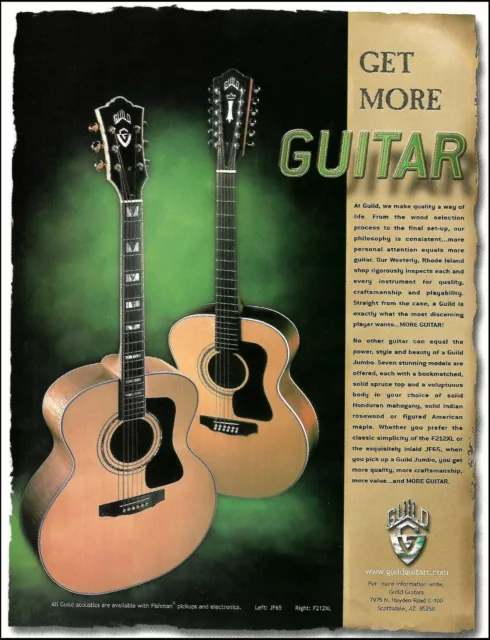 2000 Guild JF65 & F212XL 12-string acoustic guitar advertisement 8 x 11 ad print