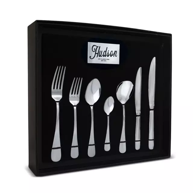 New HUDSON 56 Piece Stainless Steel Cutlery Set Heavy Weight Tabletop 2
