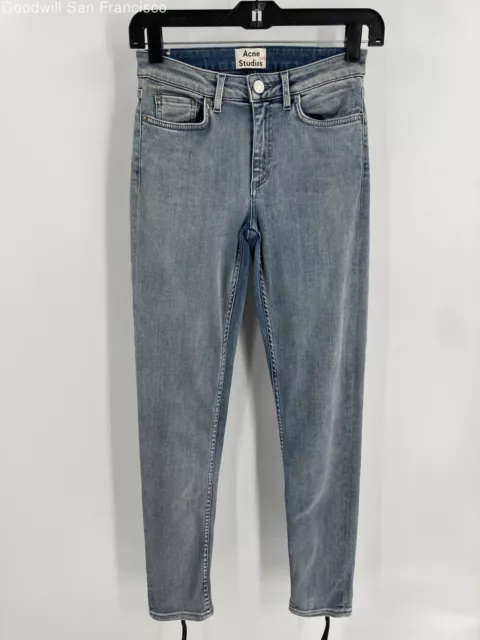 Acne Studios Womens Blue Skin 5 Pistol Mid Rise Skinny Leg Denim Jeans 26X32 COA