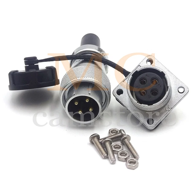 Connecteur Circulaire WEIPU WS20 3 Broches - Aviation/Industrie - Soudure - 25A 500V - Argent