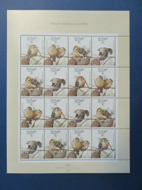 Briefmarken Portugal-Azoren Kleinbogen postfrisch 1989 Vögel