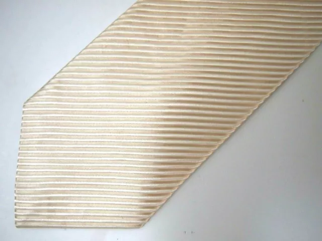 David Donahue Sterling Mens Necktie Tie Solid Ivory Gloss Textured Wide 60"