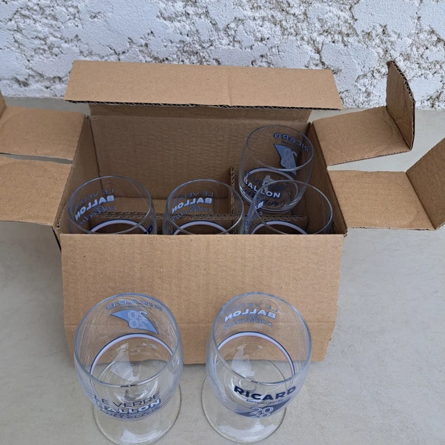 Lot De 6 Verres Ballon Ricard 17cl - Verres à Pastis Neufs En Carton