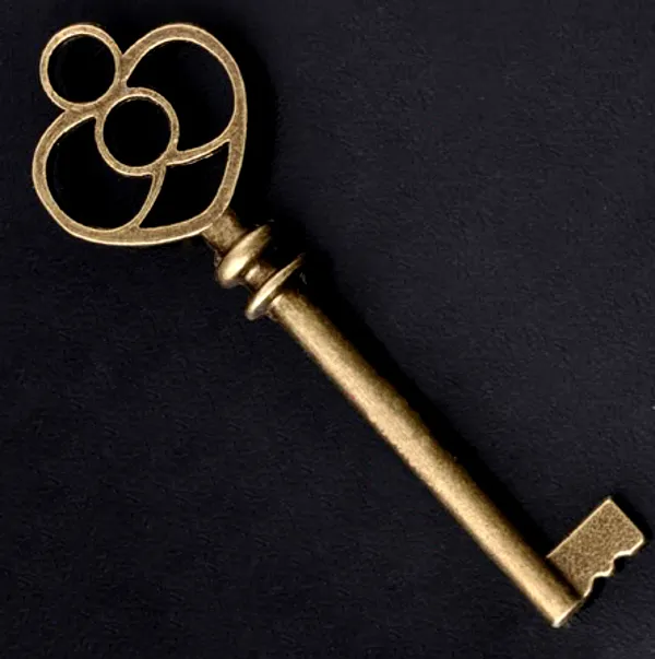 Skeleton Keys Heart Antiqued Brass 61mm Steampunk Lot of 5