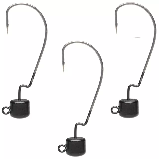 Savage Gear Jighaken Ned EWG Jighead Matt Black - 3 Bleiköpfe, Angelhaken, Jig