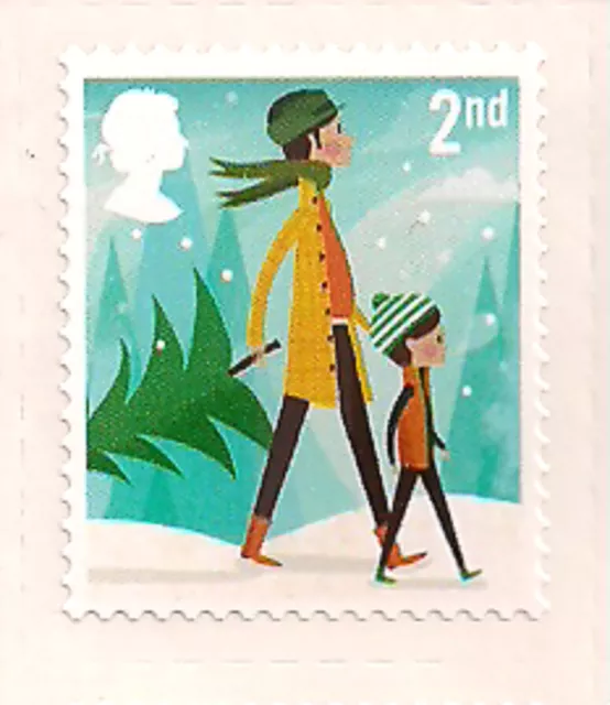 2014 Gb Qe2 Christmas 2Nd Class Single Commemorative Self Adhesive Stamp Sg 3652